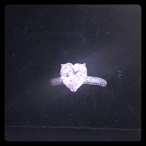 NIP Sterling Silver Brilliant AAA CZ Heart Ring